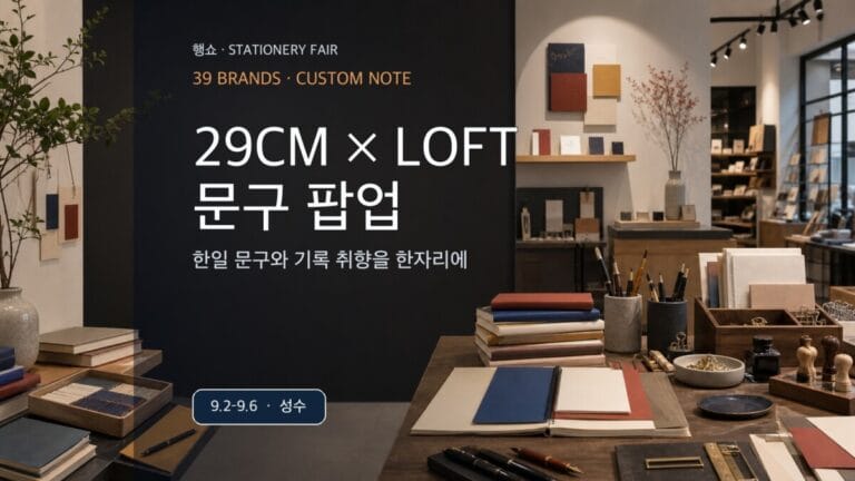 29CM LOFT 문구 팝업 2026 티켓 브랜드 체험 가이드 대표 이미지