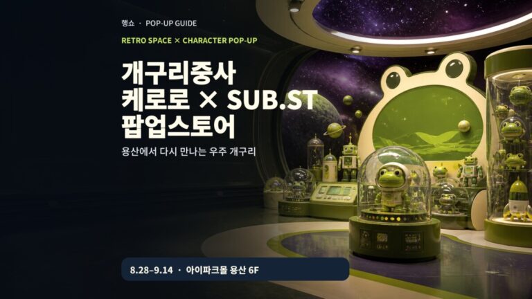 개구리중사 케로로 SUB.ST 팝업스토어 2026 용산 일정과 방문 정보 안내 이미지