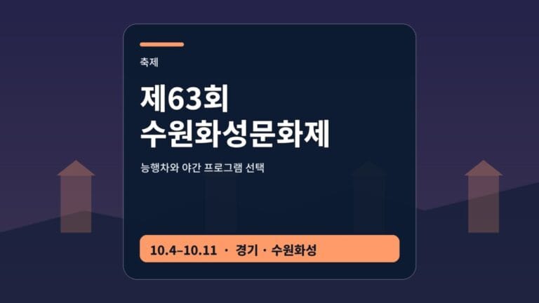 제63회 수원화성문화제 능행차 교통 야간 관람 안내 썸네일